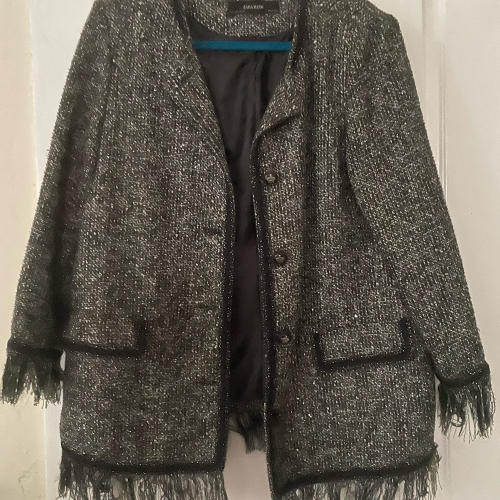 Zara Basic Lined Wool Jacket - Size L - image 4